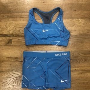 NIKE PRO SMALL LIGHT BLUE SET